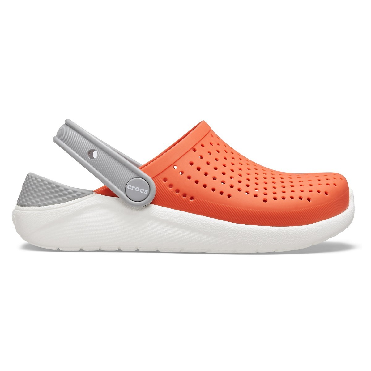 Saboti Crocs Kids' LiteRide Clog Portocaliu - Tangerine/White - imagine 5
